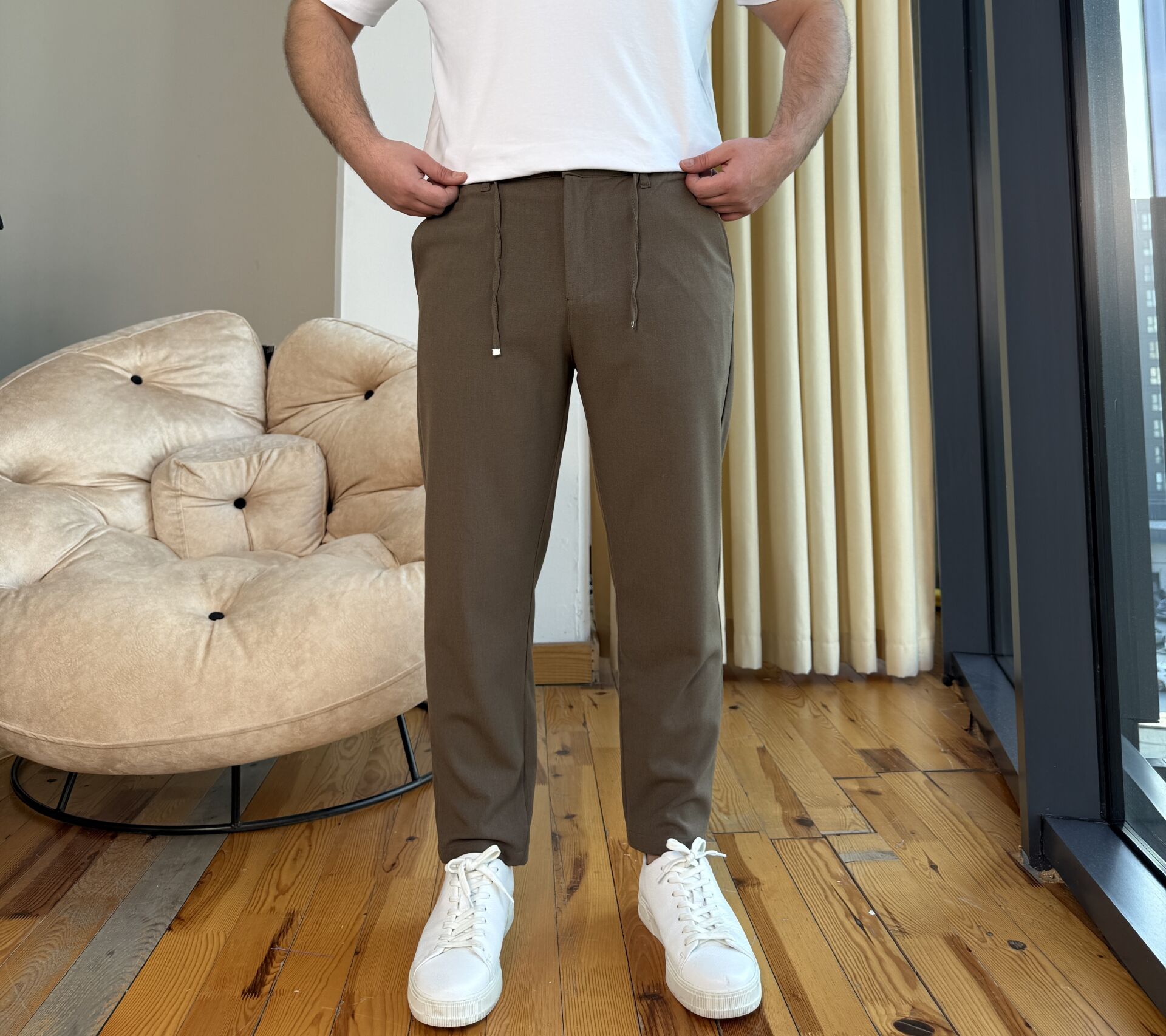 Belden Lastikli İpli Jogger - HAKİ