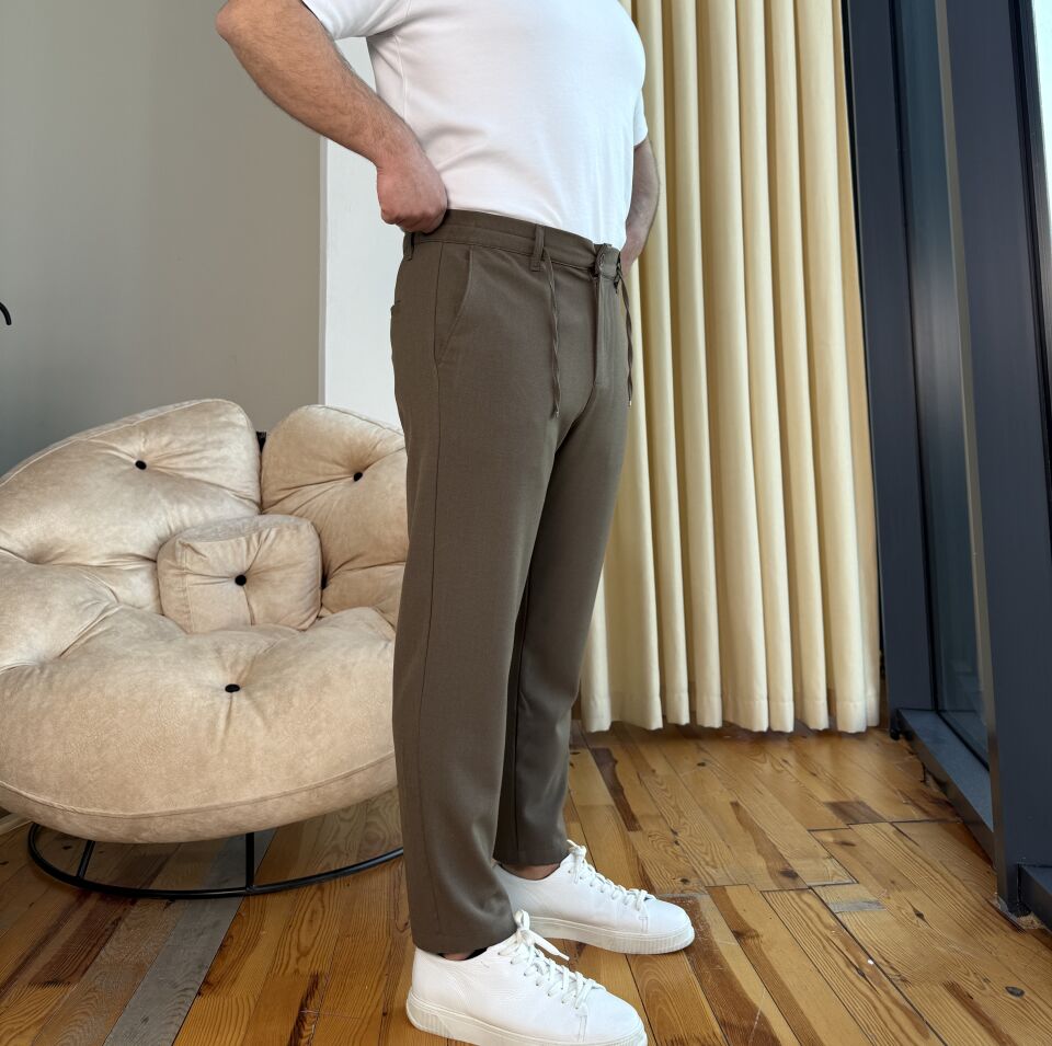 Belden Lastikli İpli Jogger - HAKİ